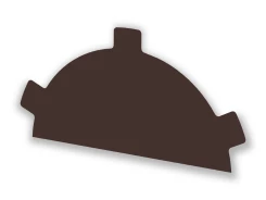 Заглушка конька круглого простая (ПЭ-01-8017-0.45) Коричневый шоколад