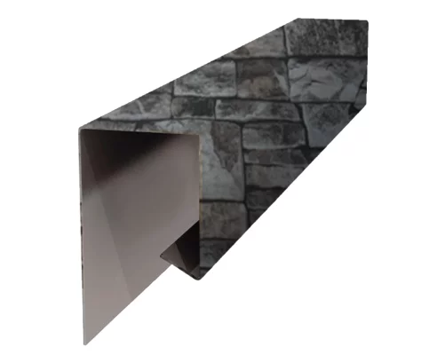 Планка завершающая сложная 30х25х3000 ECOSTEEL глянцевый 0,5 мм Белый камень Планка завершающая сложная 30х25х3000 ECOSTEEL глянцевый 0,5 мм Белый камень