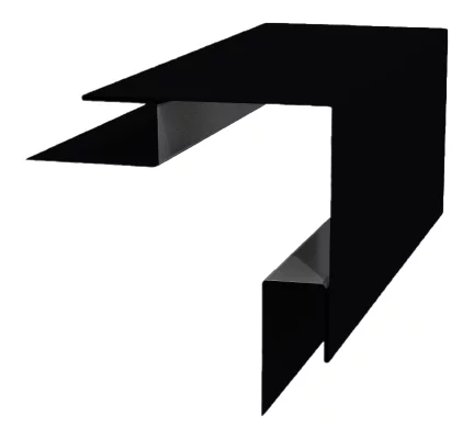 Планка угла наружного сложного 75х75х3000 PURMAN 0,5 мм RAL 9005 Черный темный Планка угла наружного сложного 75х75х3000 PURMAN 0,5 мм RAL 9005 Черный темный