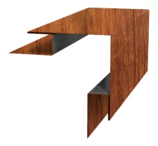 Планка угла наружного сложного 75х75х3000 ECOSTEEL матовый 0,5 мм Мореный Дуб