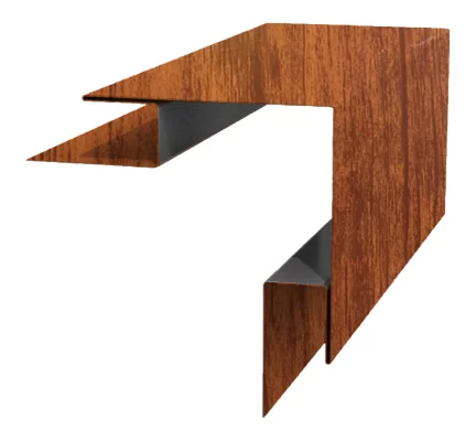 Планка угла наружного сложного Woodstock 75х75х3000 ECOSTEEL матовый 0,5 мм Мореный Дуб Планка угла наружного сложного Woodstock 75х75х3000 ECOSTEEL матовый 0,5 мм Мореный Дуб