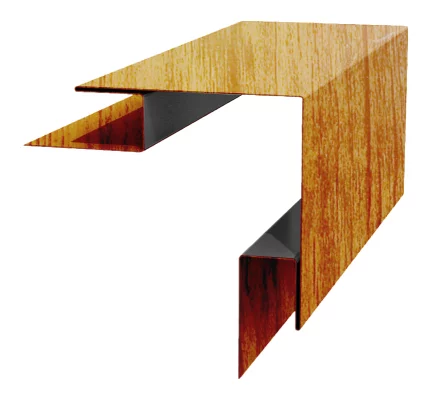 Планка угла наружного сложного 75х75х3000 ECOSTEEL глянцевый 0,5 мм Мореный Дуб Планка угла наружного сложного 75х75х3000 ECOSTEEL глянцевый 0,5 мм Мореный Дуб