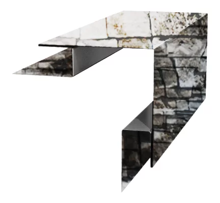 Планка угла наружного сложного 75х75х3000 ECOSTEEL глянцевый 0,5 мм Белый камень Планка угла наружного сложного 75х75х3000 ECOSTEEL глянцевый 0,5 мм Белый камень