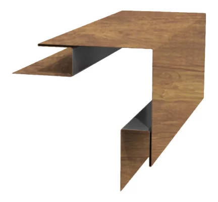 Планка угла наружного сложного 75х75х3000 ECOSTEEL текстурированный 0.45 мм Дуб Планка угла наружного сложного 75х75х3000 ECOSTEEL текстурированный 0.45 мм Дуб