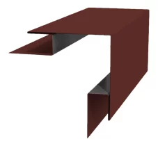 Планка угла наружного сложного Woodstock 75х75х3000 Полиэстр 0.45 мм RAL 3009 Красная окись