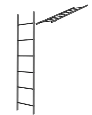 Лестница кровельная стеновая МП 440 х 1860 мм без кронштейнов Ral 9005 1шт и метизы