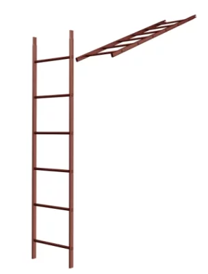 Лестница кровельная стеновая МП 440 х 1860 мм без кронштейнов Ral 3011 1шт и метизы