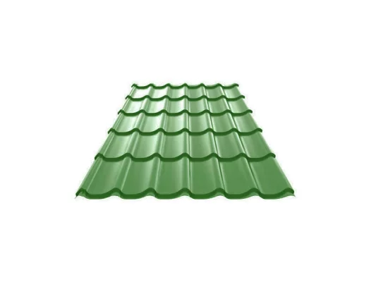 Металлочерепица Монтеррей ГОСТ Полиэстр 0.45 мм RAL 6029 Зеленая мята-1 Металлочерепица Монтеррей ГОСТ Полиэстр 0.45 мм RAL 6029 Зеленая мята-1