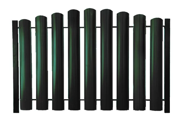 Штакетник ШТ-100 Полукруглый Полиэстр 0.45 мм RAL 6005 двухсторонний окрас Зеленый мох Штакетник ШТ-100 Полукруглый Полиэстр 0.45 мм RAL 6005 двухсторонний окрас Зеленый мох