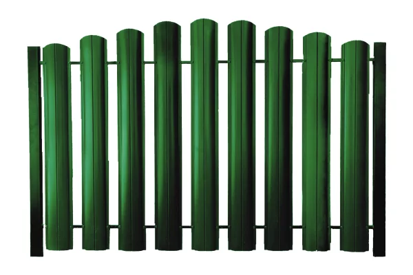 Металлический штакетник ШТ-100 Полукруглый Norman MP RAL 6002 Зеленый лист 0.5 мм-1 Металлический штакетник ШТ-100 Полукруглый Norman MP RAL 6002 Зеленый лист 0.5 мм-1