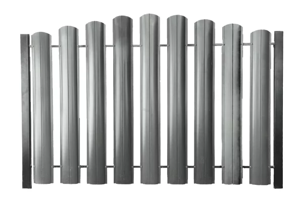 Евроштакетник ШТ-100 Полукруглый Полиэстр ОН RAL 9006 Белый алюминий-1