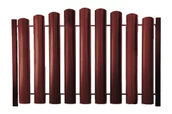 Металлический штакетник ШТ-100 Полукруглый Полиэстр ОН RAL 3009 Красная окись