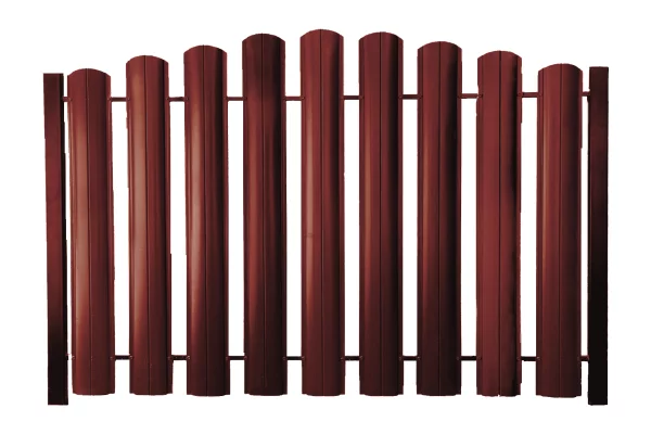 Металлический штакетник ШТ-100 Полукруглый Полиэстр ОН RAL 3009 Красная окись-1 Металлический штакетник ШТ-100 Полукруглый Полиэстр ОН RAL 3009 Красная окись-1