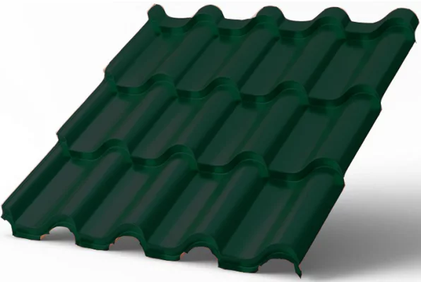 Металлочерепица Монтероссо-SL Полиэстр 0.45 мм RAL 6005 Зеленый мох Металлочерепица Монтероссо-SL Полиэстр 0.45 мм RAL 6005 Зеленый мох