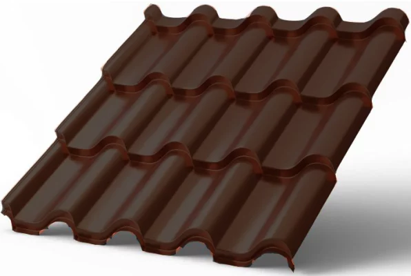 Металлочерепица Монтероссо-X Полиэстер 0.45 мм RAL 8017 Коричневый шоколад Металлочерепица Монтероссо-X Полиэстер 0.45 мм RAL 8017 Коричневый шоколад
