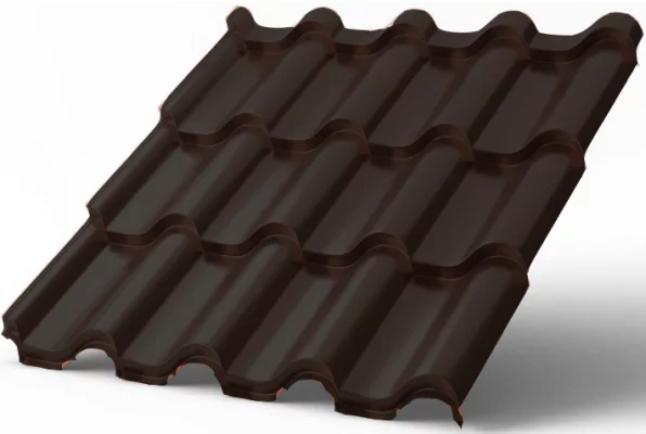 Металлочерепица Монтероссо-S VikingMP E 0,5 мм RR32 Темно-коричневый Металлочерепица Монтероссо-S VikingMP E 0,5 мм RR32 Темно-коричневый