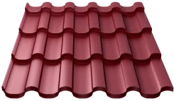 Металлочерепица Монтекристо-XL VikingMP E 0,5 мм RAL 3005 Красное вино