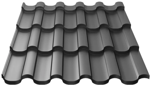 Металлочерепица Монтекристо-XL Норман 0,5 мм RAL 7024 Серый графит Металлочерепица Монтекристо-XL Норман 0,5 мм RAL 7024 Серый графит