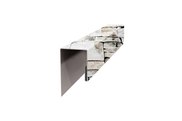 Планка J-профиль 24х18х3000 ECOSTEEL глянцевый 0,5 мм Белый камень