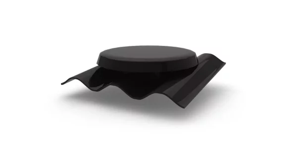 Выход вентиляции 160 на металлочерепицу Черный 9005 Металл Профиль Выход вентиляции 160 на металлочерепицу Черный 9005 Металл Профиль