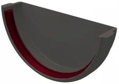 Заглушка желоба универсальная ПВХ Стандарт Графит Grand Line