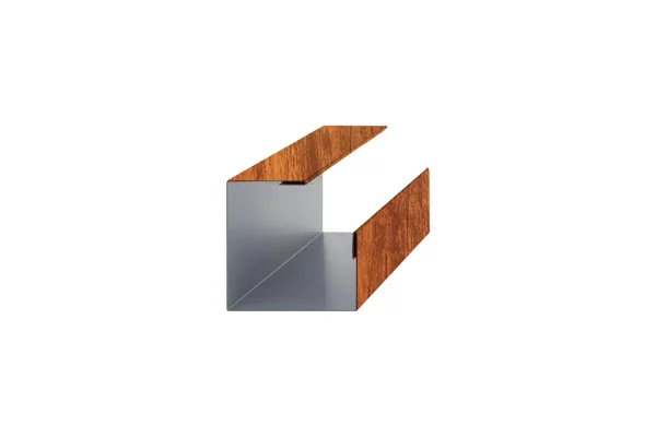 Планка угла внутреннего сборная нижняя Woodstock 50х30х2000 ECOSTEEL матовый 0,5 мм Мореный Дуб