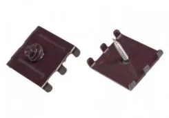 3 d забор скоба 40х40х2 усиленная с отверстием под саморез 5,5 RAL 8017 Коричневая