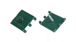 3 д забор Скоба 40х40х2 усиленная с отверстием под саморез 5,5 RAL 6005 Зеленая