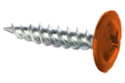 Саморез 4,2х16 HARDWEX оцинкованный с пресс-шайбой ОСТРЫЙ RAL 2004 Оранжевый для крепления тонких стальных листов или пластика к деревянному основанию / тонким элементам стальных конструкций