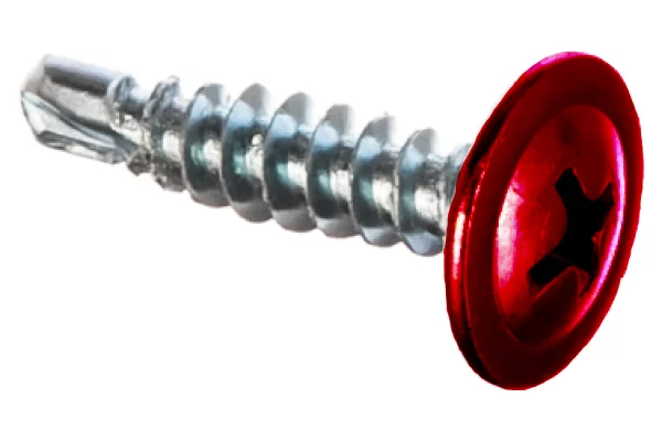 Саморез 4,2х19 HARDWEX оцинкованный с пресс-шайбой СВЕРЛО RAL 3020 Красный насыщенный для крепления стальных листов к металлическим конструкциям Саморез 4,2х19 HARDWEX оцинкованный с пресс-шайбой СВЕРЛО RAL 3020 Красный насыщенный для крепления стальных листов к металлическим конструкциям