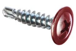 Саморез 4,2х16 HARDWEX оцинкованный с пресс-шайбой СВЕРЛО RAL 3011 Коричнево-красный для крепления стальных листов к металлическим конструкциям