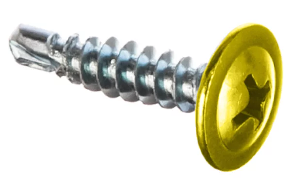 Саморез 4,2х16 HARDWEX оцинкованный с пресс-шайбой СВЕРЛО RAL 1018 Цинково-желтый для крепления стальных листов к металлическим конструкциям Саморез 4,2х16 HARDWEX оцинкованный с пресс-шайбой СВЕРЛО RAL 1018 Цинково-желтый для крепления стальных листов к металлическим конструкциям