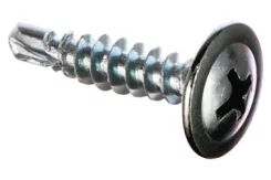 Саморез 4,2х16 HARDWEX оцинкованный с пресс-шайбой СВЕРЛО RAL 9006 Бело-алюминиевый для крепления стальных листов к металлическим конструкциям