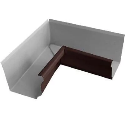 Угол желоба внутренний 120х86 (сварной) Коричневый шоколад Модерн Угол желоба внутренний 120х86 (сварной) Коричневый шоколад Модерн