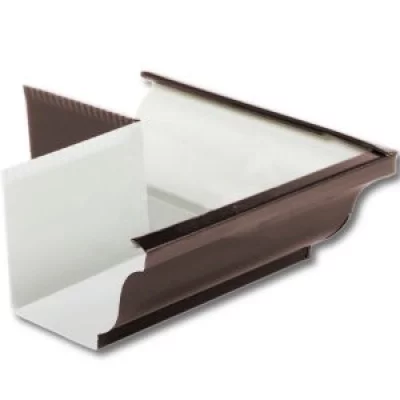 Угол желоба наружный 120х86 сварной Коричневый шоколад Модерн Угол желоба наружный 120х86 сварной Коричневый шоколад Модерн