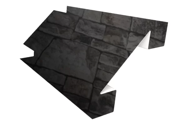 Планка угла внутреннего сложного 75х3000 ECOSTEEL глянцевый 0,5 мм Белый камень продольный Планка угла внутреннего сложного 75х3000 ECOSTEEL глянцевый 0,5 мм Белый камень продольный