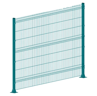 3д забор панель V2 3000*1530 яч.50х200 4,8мм Zn+ПП RAL5021 Водная синь