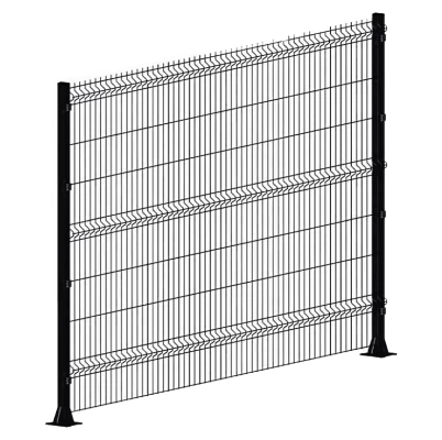 3d забор панель V2 3000*1430 яч.50х200 4,8мм Zn+ПП RAL9005 Черная