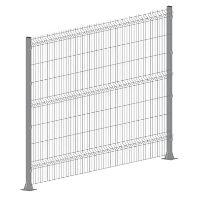 3д забор панель V2 3000*1530 яч.50х200 4,8мм Zn+ПП RAL7040 оконно-серый