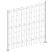 3д забор панель Эконом V3 2640*1500 3/4мм Zn+ПП RAL9003 белая