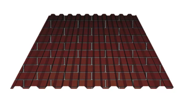 Профнастил для забора C-21 ECOSTEEL глянцевый Кирпич 0,5 мм-1 Профнастил для забора C-21 ECOSTEEL глянцевый Кирпич 0,5 мм-1