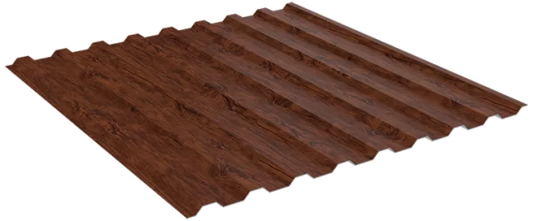 Профнастил для забора МП-20 Экостил глянцевый Мореный дуб 0,5 мм-1 Профнастил для забора МП-20 Экостил глянцевый Мореный дуб 0,5 мм-1