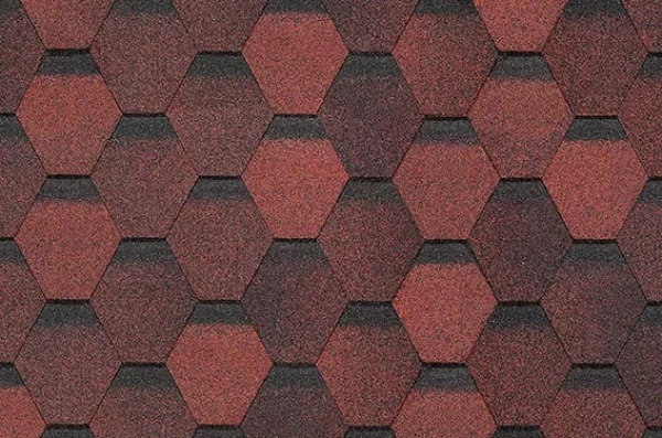 Гибкая черепица Docke Eurasia Шестигранник Красная Гибкая черепица Docke Eurasia Шестигранник Красная