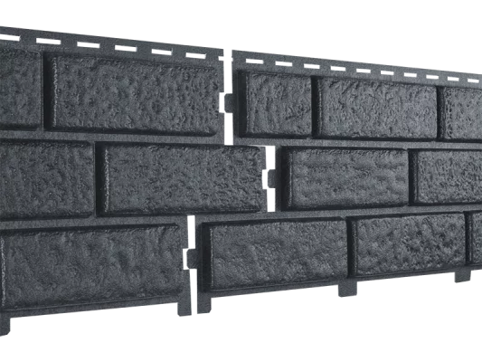 Фасадные панели Стоун Хаус Кирпич Серый графит U-plast Фасадные панели Стоун Хаус Кирпич Серый графит U-plast