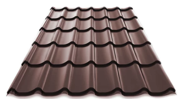 Металлочерепица Монтеррей PURMAN 0,5 мм RR32 Темно-коричневый-1