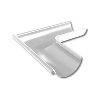 Угол желоба наружный D150 Белый Угол желоба наружный D150 Белый