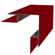 Планка угла наружного сложного 75х75х3000 Полиэстр 0.45 мм RAL 3005 Красное вино