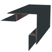 Планка угла наружного сложного Woodstock 75х75х3000 НорманМП 0,5 мм RAL 7024 Серый графит