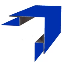 Планка угла наружного сложного Woodstock 75х75х3000 Полиэстр 0.45 мм RAL 5005 Синий насыщенный